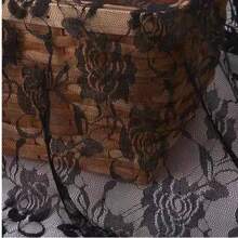 Lace Fabric In Multiple Sizes & Colors: 59inch*39.37inch /150cm*100cm /150cm*200cm /150cm*300cm /150cm*500cm Floral Rose Knitted Lace Fabric, Non-Stretch, Black, White, Beige, Sky Blue, Burgundy, Pink, Purple, For DIY Clothing, Wedding Dress, Sewing, Home Curtain, Door Curtain, Wedding Decor, Party Decor, Sports Festival Headpiece, Ribbon Decorations