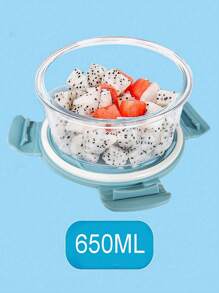 Hộp đựng thức ăn trưa bằng thủy tinh an toàn với lò vi sóng dành cho nhân viên văn phòng, hộp đựng thực phẩm tròn tách biệt có nắp đậy để giữ nhiệt và độ tươi, nhà bếp, quà tặng Giáng sinh - Nhiều màu - Xem 13