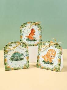 6pcs Dinosaur Style Gift Box, Dinosaur Birthday Gift Wrapping Supplies Birthday Box, Family Holiday Party Gift, Wedding Wrapping Supplies Candy Box, Kitchen Packaging Supplies, Babe Shower Gift Decoration