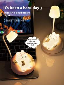 1 pièce Nouvelle lampe d'apprentissage Veilleuse de nuit chat mignon endormi USB rechargeable Lampe de nuit pour chambre à coucher Salon Bureau Petit éclairage Lampe de chevet Forme de chat endormi Cadeaux créatifs et originaux pour amis et famille Beaux cadeaux convenant pour Thanksgiving, Pâques et d'autres cadeaux de vacances