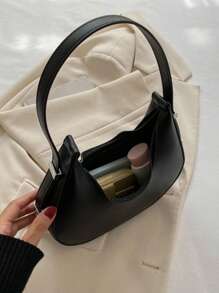 Women Solid Color Minimalist Hobo Bag New Solid Color Leisure Texture Fashion Shoulder Bag Underarm Bag Crescent Bag