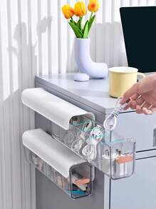 1PC Wall-Mounted Storage Box Drawer Underwear Organizer Divider, Wall Mount 6 Cell Drawer Storage Boxes And Plastic Organizers For Lingerie, Socks, Ties, Data Cable, Spices Organization