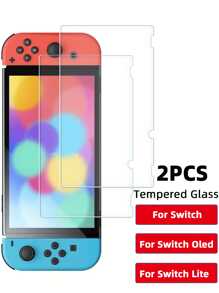 2Pcs Premium Tempered Glass Compatible With Switch/Switch Lite/Switch Oled Screen Protector HD Clear Anti-Scratch Protective Films