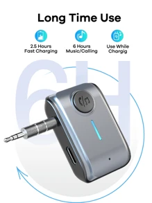 REMAX Mini Bluetooth Receiver With HD Mic; Plug & Play For Car/Home/Office; Multifunctional Wireless Adapter For Car&TV&PC&Speaker&Headsets;Compact & Portable; No Setup Needed; HiFi Stereo; Hands-Free Call;Car Stuff; Practical Car Accessories - 銀色 - 查看 10