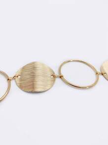 1 pezzo Cintura regolabile con grande disco rotondo in metallo dalla texture ondulata bohémien, design semplice adatto a gonne, pantaloni, ideale per spiaggia, uso quotidiano, estate, scuola, autunno, Ognissanti