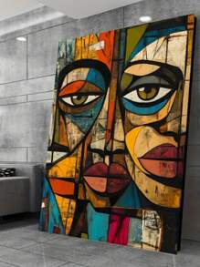 1 Stück DIY 5D Voll-Bohrung Rund-Diamant Malerei Set, modernes abstraktes Kunst Motiv einer afrikanischen Frau, Acryl PMMA Strass Stickerei Kreuzstich Kunsthandwerk für Wanddekoration