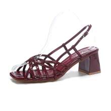 Sandale simple, ajustabile, scobite, pentru femei, îmbrăcăminte zilnică ocazională, pentru vară, sandale elegante, sandale de vară pentru femei - Maro - Vizualizare 1