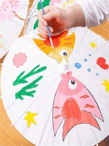 1 pezzo Ombrello rotondo di stile cinese tradizionale in carta, ombrello di carta bianca da dipingere a mano, ombrello di carta oleata, per giochi di festa, attività festive, forniture per feste, accessorio per pittura fai-da-te, decorazione per matrimoni, fotografia, danza e feste, accessorio per cucito, set di cucito, matrimoni, cucito, artigianato, misurazione