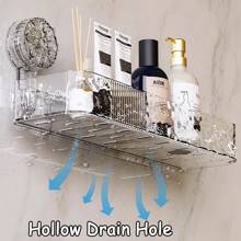 1pc Shower Caddy With Strong Suction Cups, Wall-Mounted Bathroom Organizer, No Drilling Required, Removable Shower Shelf, White And Clear Slim Design, Bathroom Storage Rack For Toiletries, Shower Essentials, Washroom Storage