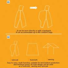 1PCS 3-In-1 Multifunction Travel Waterproof Poncho Outdoors Rain Coat Shelter Camping Mat Backpack Cover Women Men Raincoat