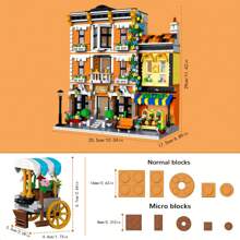 Ensemble de blocs de construction de magasin de fleurs de 1 786 pièces, blocs de construction de maison de jardin fantastique, ensemble de blocs de construction adapté aux filles, idéal comme cadeau de vacances/d'anniversaire