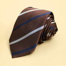 1 件休闲条纹涤纶领带，适合办公室、街头、所有季节男士领带 - 彩色 - 查看 19