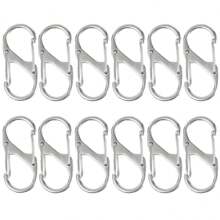 Móc khóa Carabiner kim loại 8/12 chiếc, kẹp hợp kim hình chữ S, thích hợp cho cắm trại ngoài trời, đi bộ đường dài, du lịch - Khóa hợp kim hình chữ S - Xem 20