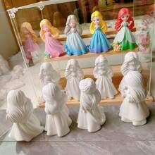 Molde de silicona con forma de muñeca princesa dulce DIY para velas aromáticas, resina epoxi y manualidades de yeso - Moldes de hadas con forma rectangular para resina epoxi, moldes de silicona para velas para hacer velas - Blanco - Ver 9