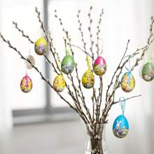 12pcs RandomColorful Easter Eggs, Foam Hanging Decorations,Home Decoration, Scene Decoration, Theme Party Decoration,Easter Egg Easter Tree Decoration Party Birthday Home Decoration Indoor Supplies, Decorative Sign