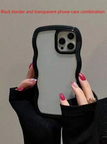 1pc Transparent Soft Shell Dual Layer Wavy Design Phone Case, Compatible With IPhone 11 12 13 14 15 Pro Max 16 Plus