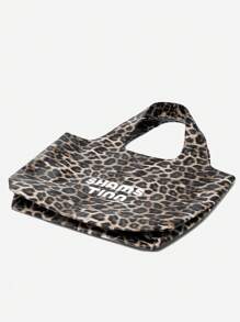 新款时尚春夏豹纹购物袋单肩包手提包百搭日常旅行大容量复古通勤出差购物旅游大包街头