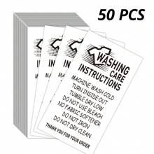 50/100 Pcs Unbranded Washing Instruction Cards For T-Shirts & Shirts, Care Guide Inserts For Small Business Packaging, Customer Instruction Cards, Small Online Shop Packaging Inserts
