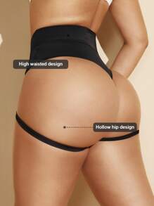 1 pieza Conjunto de modelador femenino negro - Entrenador de cintura, Elevador de glúteos, Body con tirantes ajustables Control del abdomen Vestido liso Pantalones cortos moldeadores Ropa interior Bragas Modelador