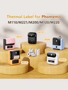 1 Roll 3/4/5cm Transparent Round/Square Thermal Labels, Self-Adhesive Thermal Label Paper, Barcode/Address/Mail/Logo/Business/Thank You Labels, Compatible With Phomemo M100/M200/M210/M110/M120/M108/P50/P80/P1/P2 Label Printers