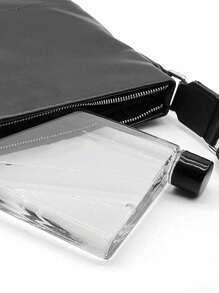 1pc Portable Flat Water Bottle, Perfect For Sports, Camping, Gym, Office Gifts And Travel. Reusable And Transparent Ultra-thin Water Bottle That Can Be Placed In Your Bag, Purse Or Wallet, Mimicking The Size Of A Small Plastic Bottle Or Notebook Transparent Bottle