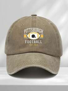 1 件男女通用匹兹堡足球队棒球帽，复古做旧休闲卡车司机帽，美式风格，适合日常通勤、约会、旅行，多种颜色可选