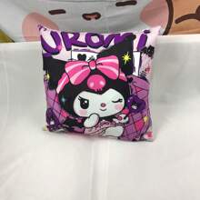 Sanrio 1 Federa per cuscino Sanrio Kuromi e Hello Kitty, federa per cuscino da divano con motivo cartoni animati anime minimalista, con toni eleganti viola per un'atmosfera misteriosa, in tessuto morbido, removibile e lavabile, adatta per divano, auto, camera da letto, soggiorno, dimensione: 40x40cm, 45x45cm, 50x50cm, stampa unilaterale (inserto per cuscino non incluso)