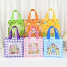 Easter Rabbit Non-Woven Bags Cartoon Bunny Egg Cookie Candy Gift Packaging Bags Shopping Bag Spring Easter Party Decoration Birthday Party Supplies