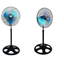 Set de 2 Piezas, Ventilador de Pedestal, Abanico de 3 Aspas Giratorio de 18 Pulgadas, Para Habitaciones y Espacios Largos, Oficinas, Almacenes, Ventilador de 3 Velocidades, Practico, Fácil de Instalar