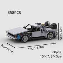 MIKEMENG Back To The Future Time Machine Supercar Racing Car Classic Building Block Toy Set, Children's Educational Creative Toy, Adults' DIY Car Model Kit, City Technology Champion Cup Series, Suitable As Birthday, Halloween, Christmas Gift, And For Collection And Home Decoration