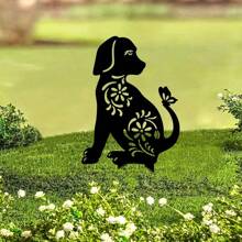 1 Pc Creative Metal Cute Dog Design Garden Stake, Home & Life Decor, Outdoor And Garden Supplies, Yard And Garden Decoration, Suitable For Outdoor Activities, Family Events, Birthdays, Weddings, Parties, And More. Various Styles Available.