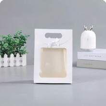 1/10/20pcs Simple & Stylish Flip-Cover Bowknot Transparent Packaging Bags, Gift Bags, Butterfly Decor, Flower Packaging Display Bags, Flip Cover Gift Bags, Adhesive Transparent Window, Small Brown/White Gift Bags, Suitable For Home Storage, Holiday Gifts, Office, Wedding Favors, Great For Gifts To Girlfriends, Friends, Teachers, Leaders, Elders