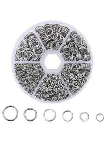 200/1230 pièces Anneaux ouverts en acier inoxydable - Anneaux fendus connecteurs pour la fabrication de bijoux, colliers, bracelets, fournitures pour petites entreprises - Facile à utiliser, polyvalent et