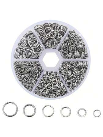 200/1230 件不锈钢开口跳环 - 开口环吊坠连接器，适用于 DIY 珠宝制作、项链、手链、小型企业用品 - 易于使用、多功能且持久耐用