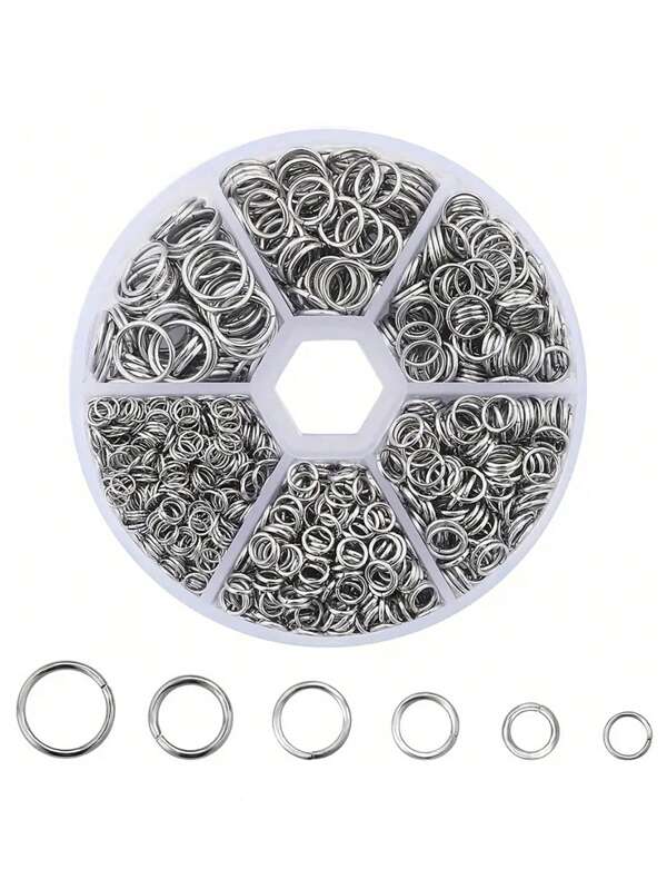 200/1230 pièces Anneaux ouverts en acier inoxydable - Anneaux fendus connecteurs pour la fabrication de bijoux, colliers, bracelets, fournitures pour petites entreprises - Facile à utiliser, polyvalent et