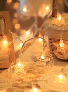 1 pieza de 3 metros con 20 luces con modelo de estrella para casa de verano, luces decorativas para hora de oración, decoraciones para ambiente de fiesta con funcionamiento a pilas (pilas no incluidas)