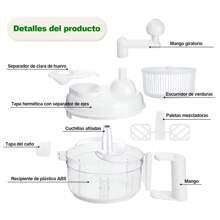 SSGP Rallador Cortador Picador De Verduras Queso Y Carne Manual,Picador de Verduras,Juego de Cortador de Verduras Multifuncional, fácil de operar,ayudante de Cocina para Frutas,Verduras y Ensaladas - Blanco - Ver 7