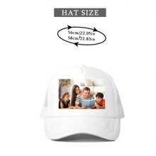 1pc Customizable Photo Baseball Cap - Breathable Polyester, Adjustable Unisex Trucker Cap, Lightweight Golf Sun Hat With Personalized Printing Option