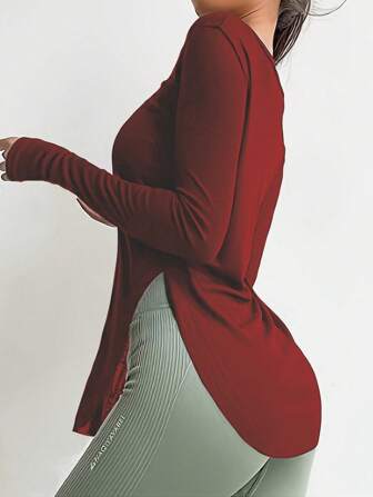 Women Fitness Yoga Top, Quick Dry Shirt For Running, Gym & Workout, Stretchy Compression Base Layer