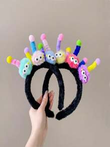 1pc Cartoon Twisted Hair Hoop, Personalized Funny Party/Dance Performance/Photo Prop, Random Color - Multicolor - View 1