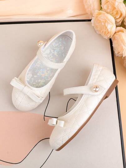 Mädchen weißes Kleid Ballkleid, lässige Schuhe mit weicher Sohle für Bankette, Hochzeiten, Partys, Tanz, Prinzessin Ballett, bequeme flache Mary Jane für Kleinkinder, Klein- und Großkinder