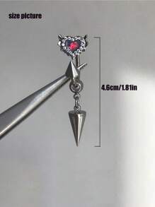 Hoa tai đính đá hình trái tim nhiều màu sắc và ngôi sao đính đá màu tím, trang sức tối giản và tinh tế - Bạc - Xem 5