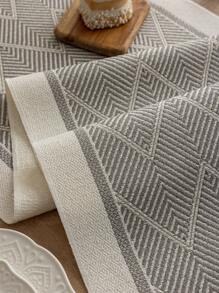 1pc Handwoven Tassel Decor Table Runner, Water-Repellent & Stain-Resistant, Modern Minimalist Style, Elevates Dining Table Artistry For Family Gatherings Or Holiday Celebrations - Grey - View 4