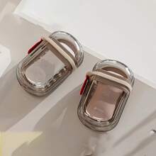 3pcs Travel-Friendly Soap Dish With Lid, PET, Sealed Drain, Ideal For Business Trips & Outdoors
