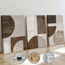 3pcs Have Framed Canvas Painting And Poster, Ready To Hanging, Bohemian Style - Abstract Graphic Art Home Decor, Wall Art, Room Decor, Home Murals, Hd Printing, Ideal For Gifts, Living Room, Bedroom, Dining Room, Office Decoration Picture, With Frame Birthday Graduation