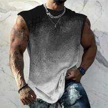 New Gradient Print Fashion Basic Men's Sleeveless Casual Sports Tank Top
