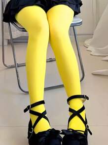 1双亮黄色弹力丝绒紧身裤，提臀塑形，打造正式场合的修身造型，舒适透气。 - 黃色 - 查看 12
