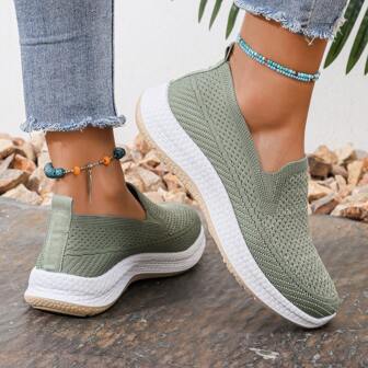 女士春季网眼透气软底防滑轻便休闲跑步旅行运动鞋