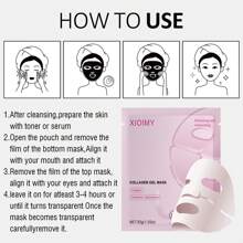 Xioimy 1 件/3 件/5 件/10 件胶原蛋白凝胶面膜，富含胶原蛋白，保湿效果极佳，适合所有肤质，保湿紧致，胶原蛋白面膜 - 淺粉色 - 查看 5