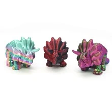 3D 打印可活动关节大龙雕像，适用于办公桌装饰、办公室装饰、家居装饰、情人节和生日礼物！ - 彩色 - 查看 3